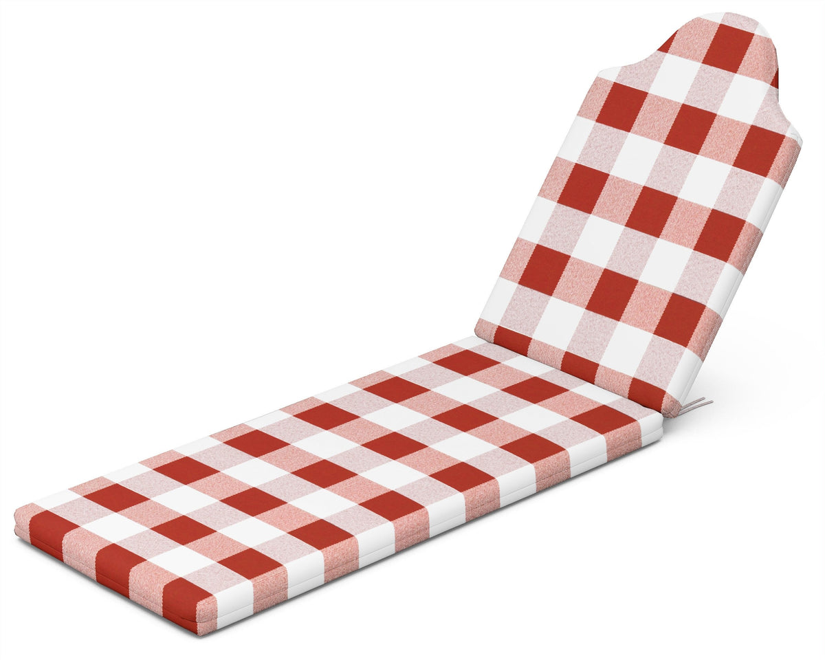 POLYWOOD Chaise Cushion in Buffalo Plaid Crimson