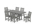 POLYWOOD Chippendale 7-Piece Farmhouse Dining Set in Slate Grey