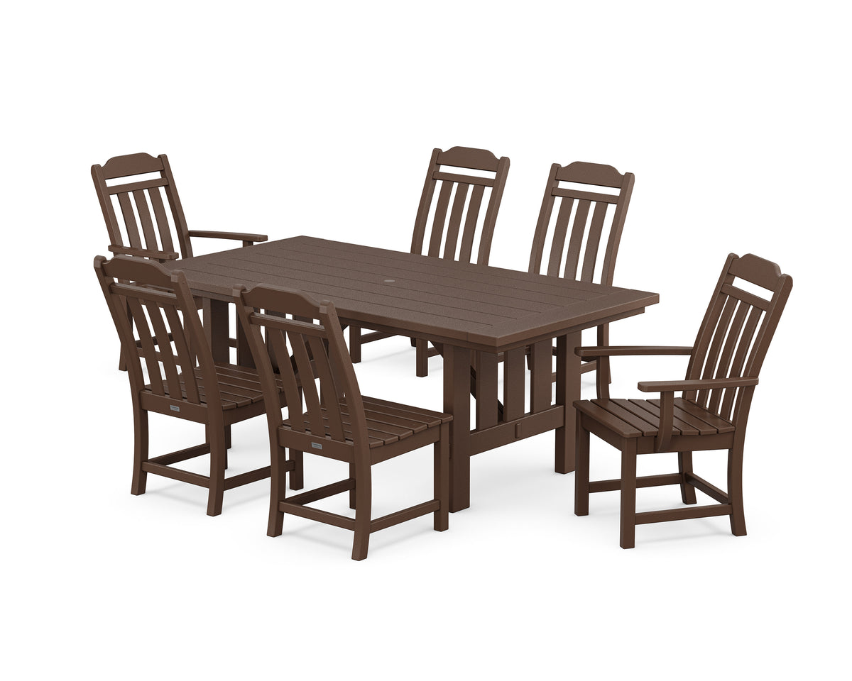 POLYWOOD Cottage 7-Piece Dining Set with Mission Table in Mahogany