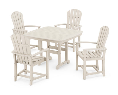 POLYWOOD Palm Coast 5-Piece Dining Set with Trestle Legs - 44" Table in Sand