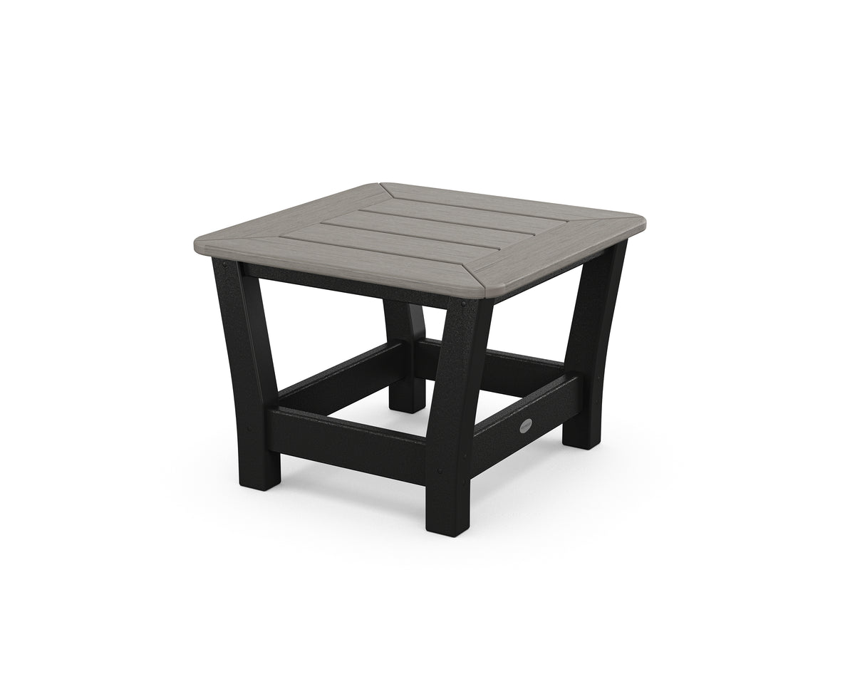 POLYWOOD Harbour Slat End Table in Black / Driftwood