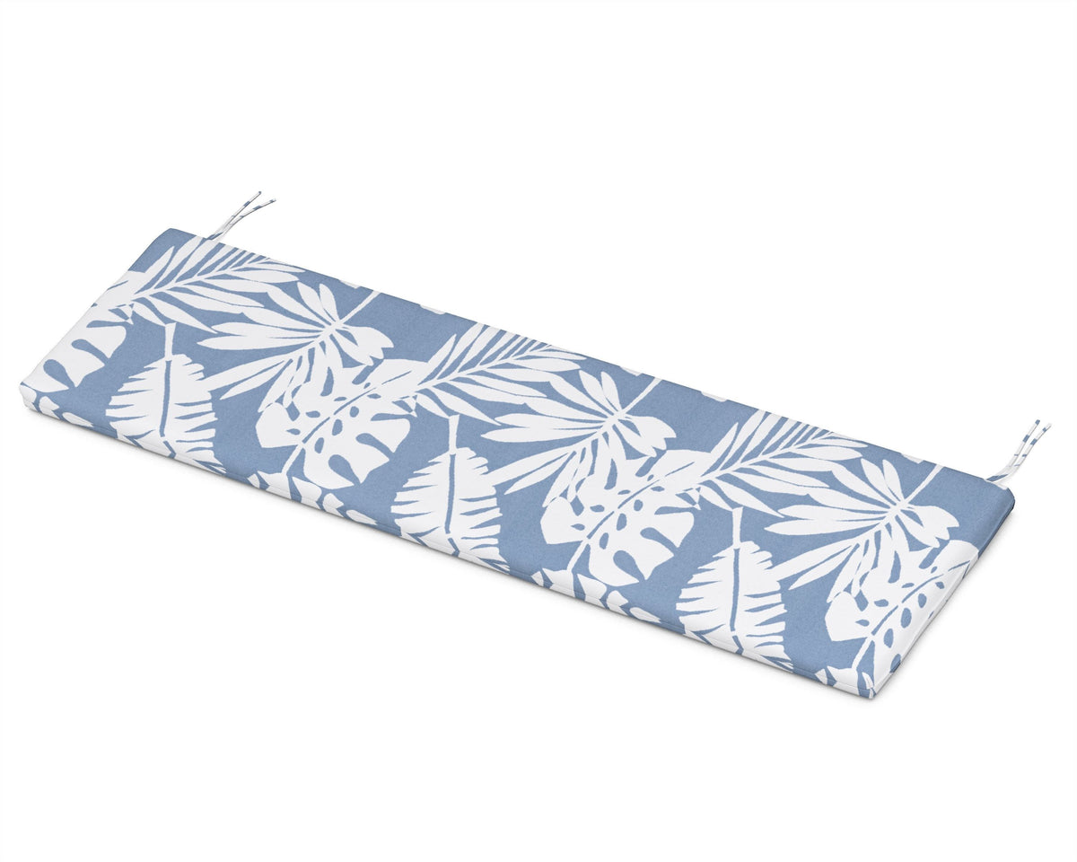 POLYWOOD Bench Seat Cushion - 17.5"D x 57.5"W x 2.5"H in Leaf Sky Blue