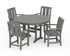 POLYWOOD Mission 5-Piece Round Farmhouse Dining Set in Slate Grey