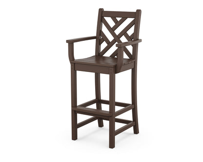 POLYWOOD Chippendale Bar Arm Chair in Mahogany