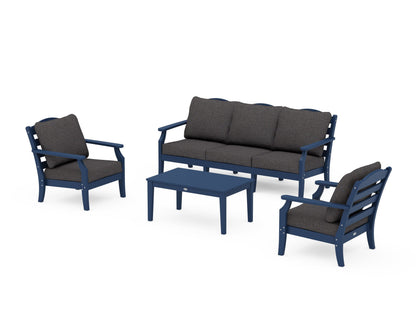 POLYWOOD Savannah 4-Piece Deep Seating Set with Sofa in Navy