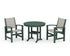 POLYWOOD Coastal 3-Piece Round Dining Set in Green / Birch