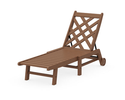 POLYWOOD Wovendale Chaise with Wheels in Teak