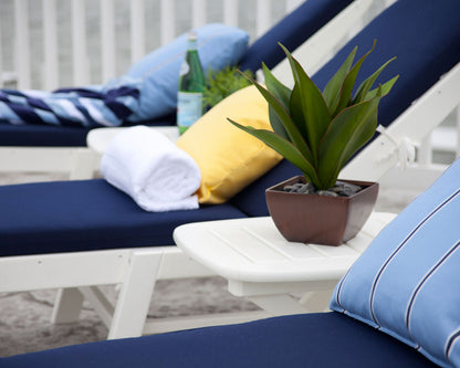 Product detail of the POLYWOOD Nautical Chaise with Wheels in White