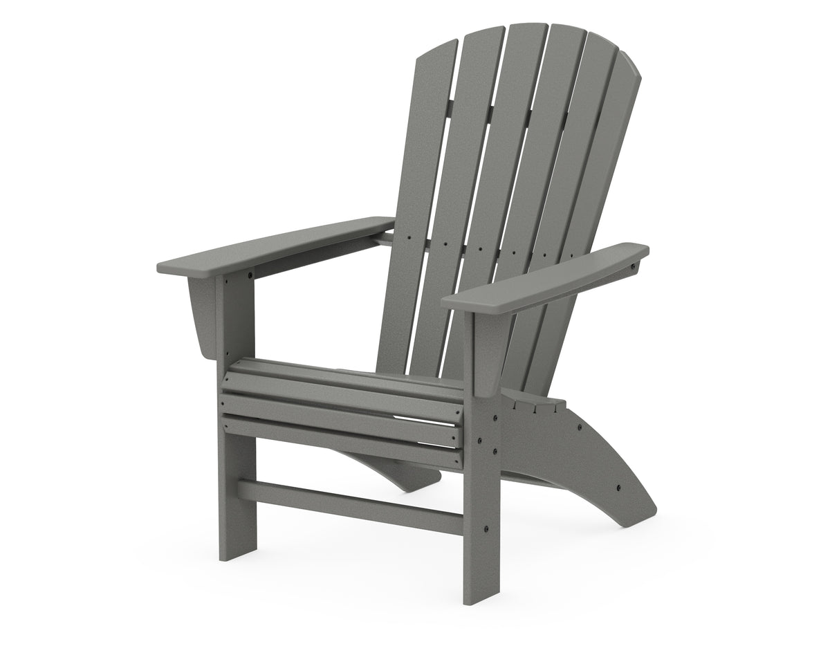 POLYWOOD Nautical Curveback Adirondack Chair in Slate Grey