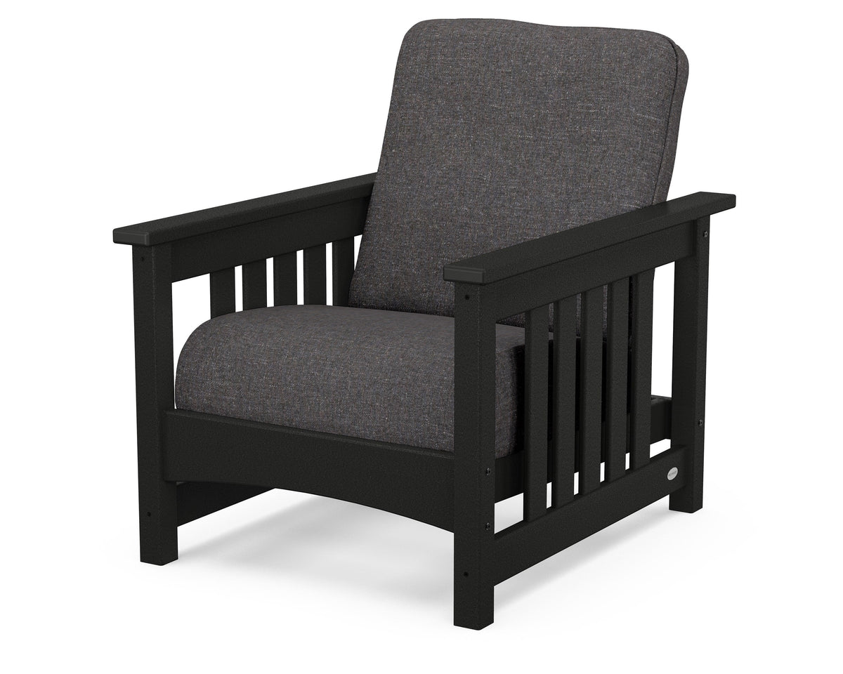 POLYWOOD Club Mission Chair in Black / Ash Charcoal