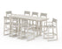 POLYWOOD EDGE Sling 9-Piece Farmhouse Bar Set with Trestle Legs in Sand / Birch
