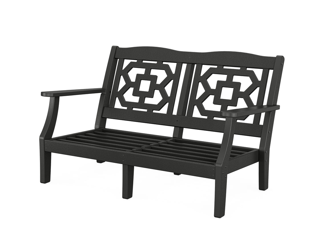 POLYWOOD Chinoiserie Deep Seating Loveseat Frame in Black