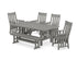 POLYWOOD Acadia 6-Piece Dining Set with Bench in Slate Grey
