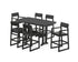 POLYWOOD EDGE 7-Piece Bar Set with Trestle Legs in Black