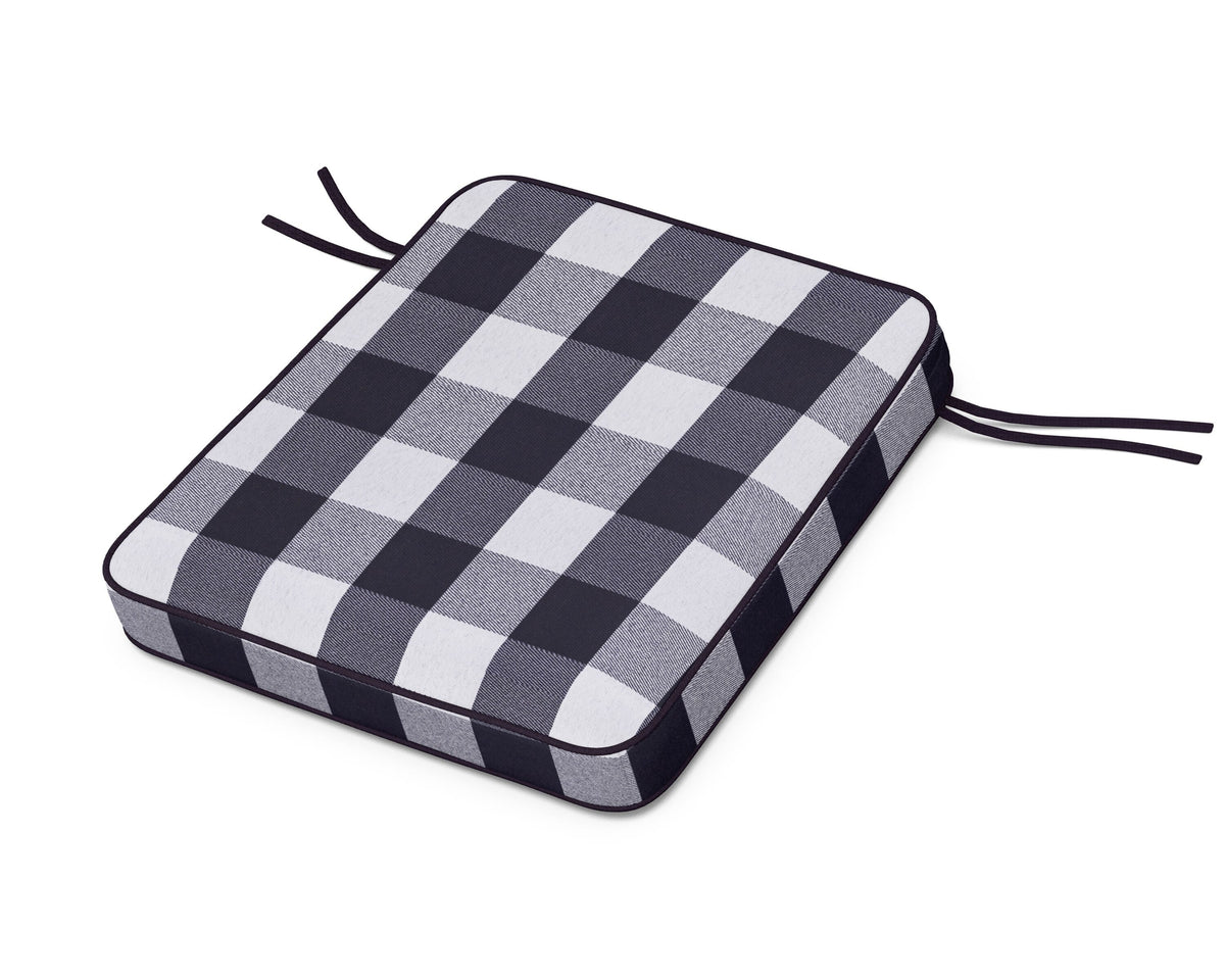 POLYWOOD Chinoiserie Rocker Seat Cushion in Buffalo Plaid Navy