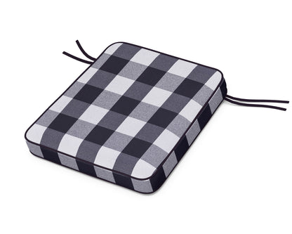 POLYWOOD Chinoiserie Rocker Seat Cushion in Buffalo Plaid Navy