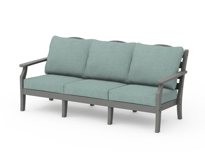 POLYWOOD Savannah Deep Seating Sofa in Slate Grey / Glacier Spa