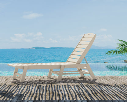 POLYWOOD Nautical Chaise in Sand styled outdoors