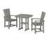 POLYWOOD Quattro 3-Piece Dining Set in Slate Grey