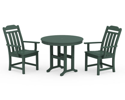 POLYWOOD Cottage 3-Piece Farmhouse Dining Set in Green