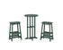 POLYWOOD Modern Studio Bar Stool 3-Piece Bistro Set in Green