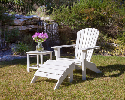 Lifestyle photo of the POLYWOOD Seashell Adirondack in White (2)