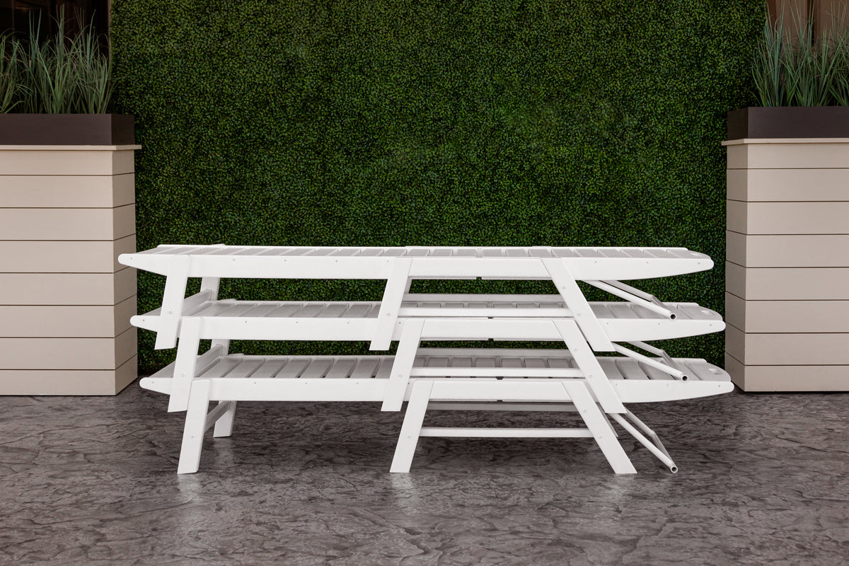 Lifestyle photo of the POLYWOOD Nautical Chaise in White