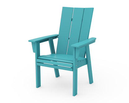 POLYWOOD Modern Curveback Adirondack Dining Chair in Aruba
