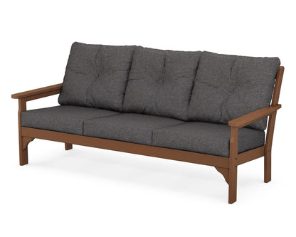 POLYWOOD Vineyard Deep Seating Sofa in Teak / Ash Charcoal