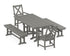 POLYWOOD Braxton 5-Piece Farmhouse Dining Set with Benches in Slate Grey