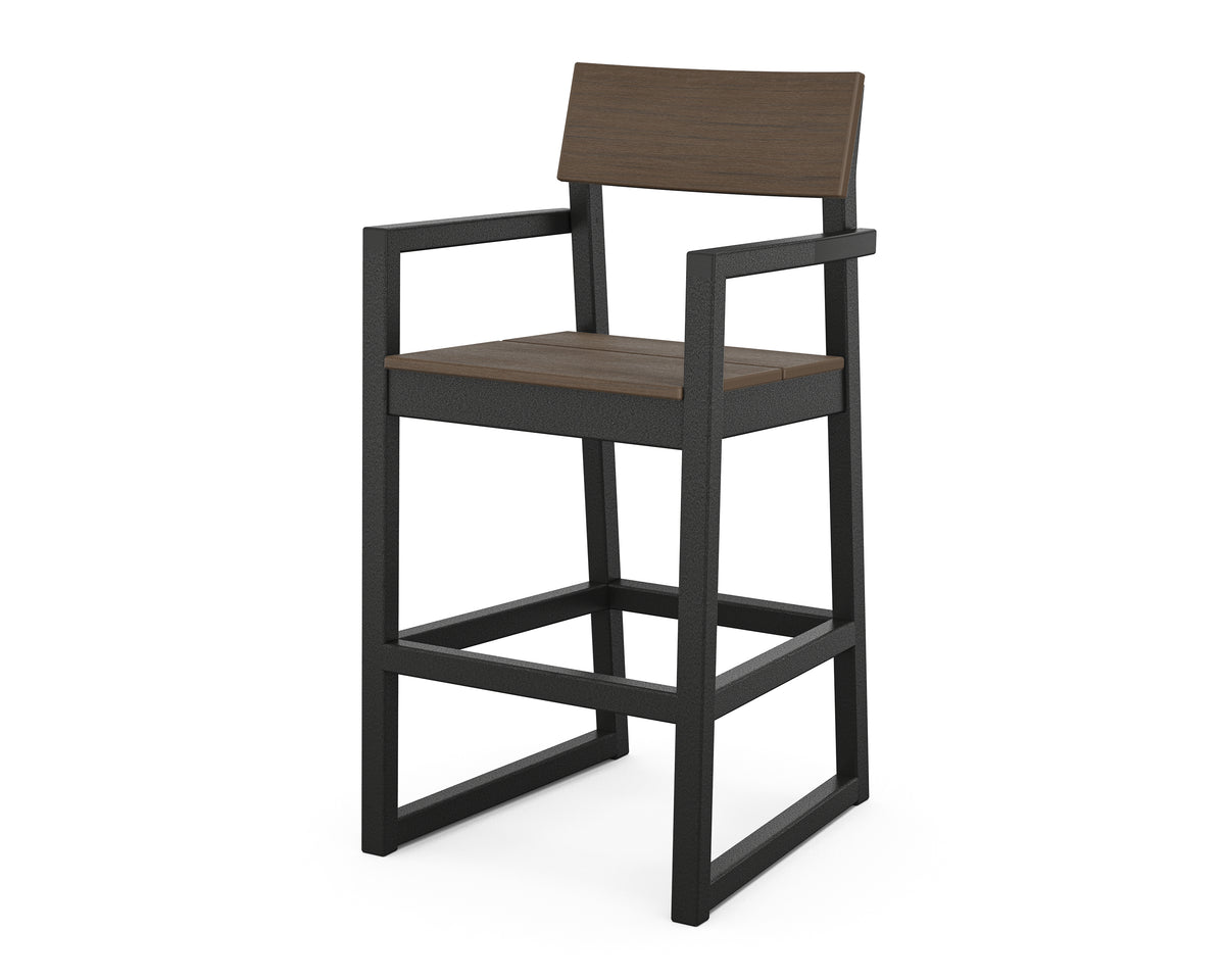 POLYWOOD EDGE Bar Arm Chair in Black / Kona