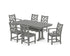 POLYWOOD Chippendale 7-Piece Dining Set with Trestle Legs in Slate Grey