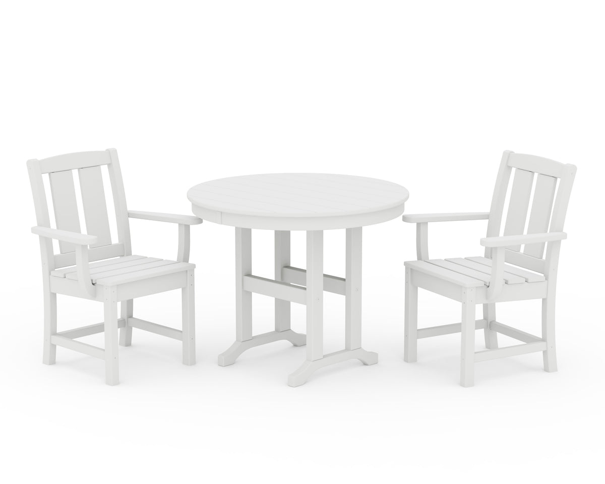 POLYWOOD Mission 3-Piece Farmhouse Dining Set in White