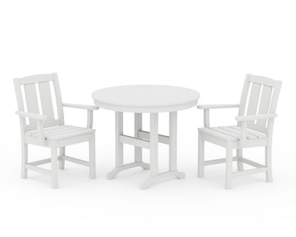 POLYWOOD Mission 3-Piece Farmhouse Dining Set in White