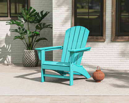 POLYWOOD Nautical Adirondack Chair in Aruba in an outdoor setting