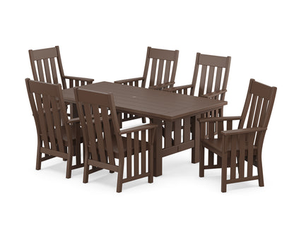 POLYWOOD Acadia Arm Chair 7-Piece Dining Set in Mahogany