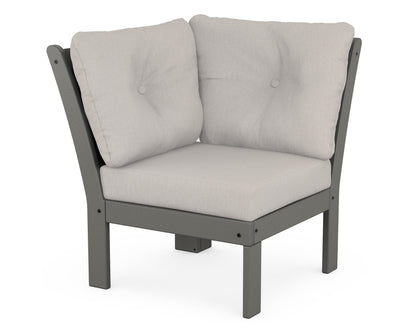 POLYWOOD Vineyard Modular Corner Chair in Slate Grey / Cast Ash