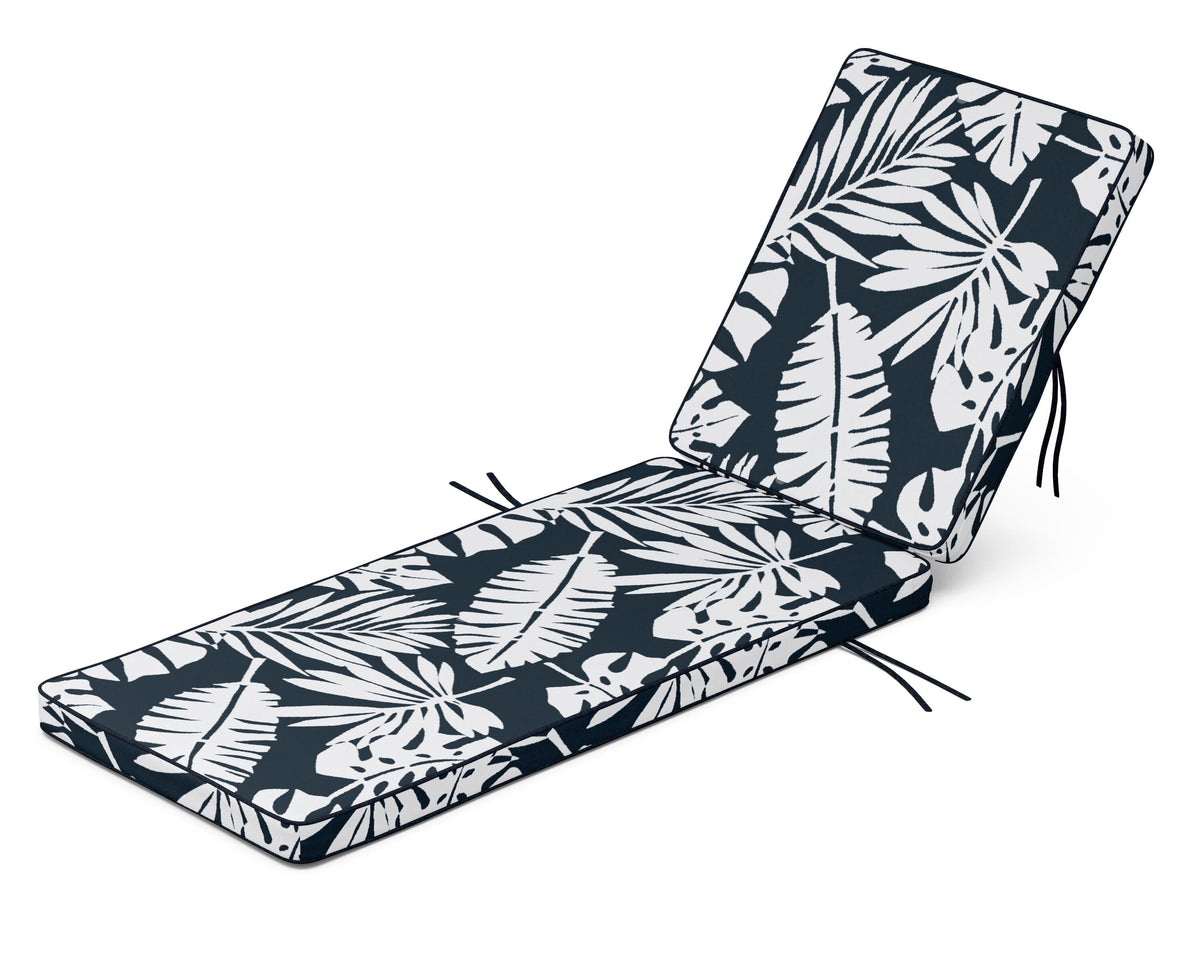 POLYWOOD Acadia Chaise Cushion in Leaf Marine Indigo