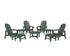 POLYWOOD Vineyard Grand Upright Adirondack 9-Piece Conversation Set in Green