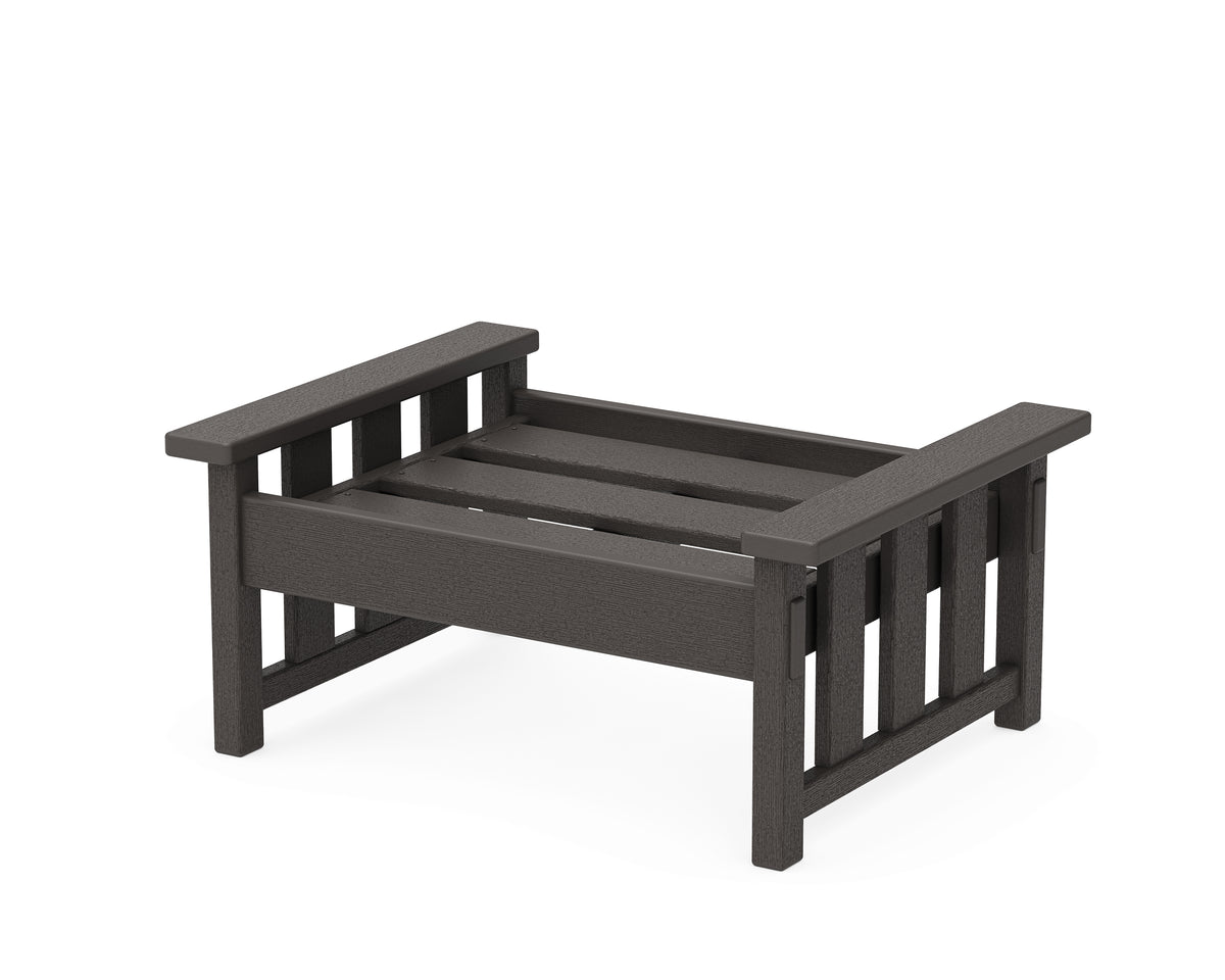 POLYWOOD Acadia Deep Seating Ottoman Frame in Vintage Coffee
