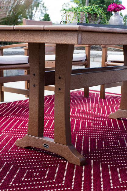 POLYWOOD Farmhouse Trestle 37" x 72" Dining Table lifestyle