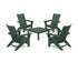 POLYWOOD 5-Piece Modern Grand Adirondack Chair Conversation Group in Green