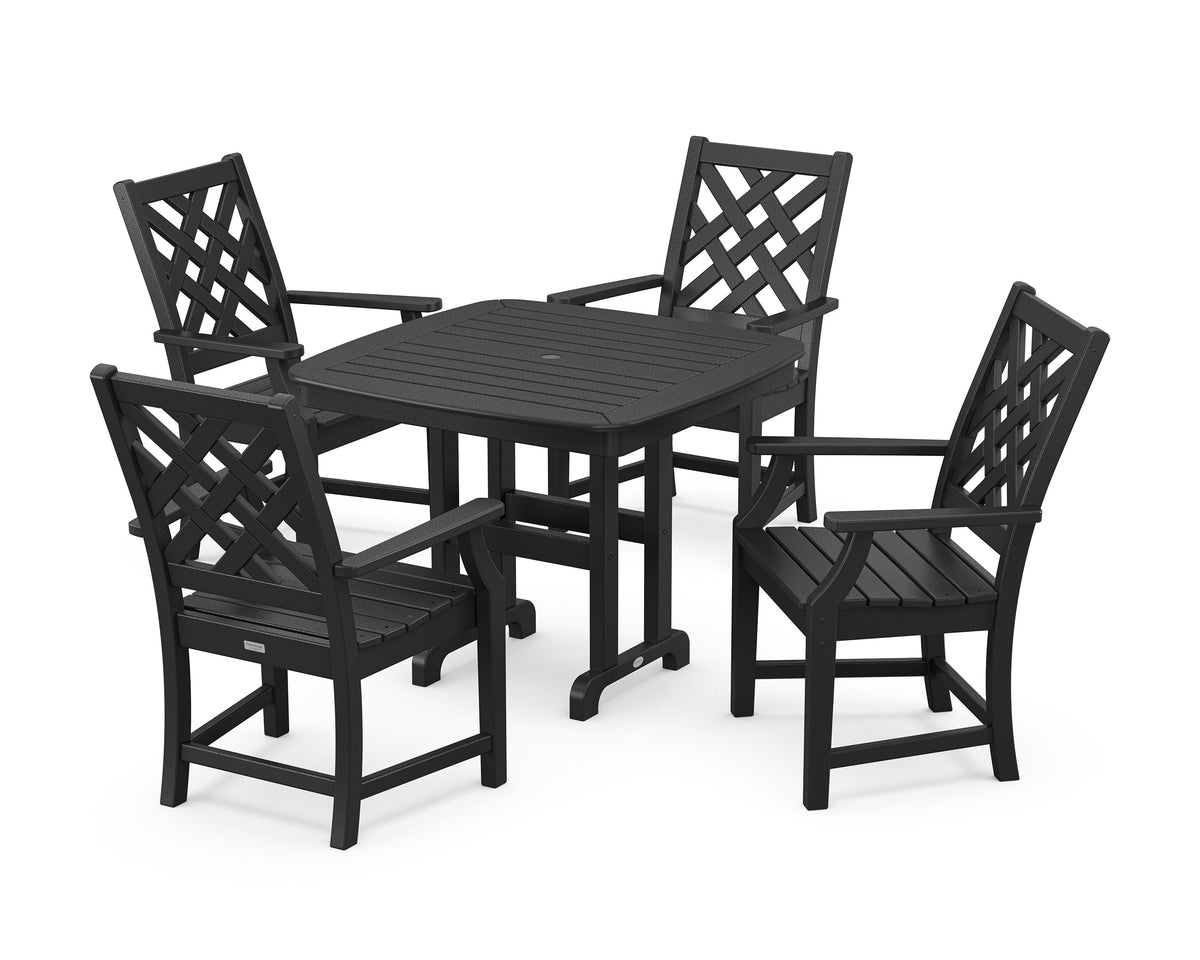 POLYWOOD Wovendale 5-Piece Dining Set in Black