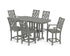 POLYWOOD Country Living Wovendale 7-Piece Counter Set in Slate Grey