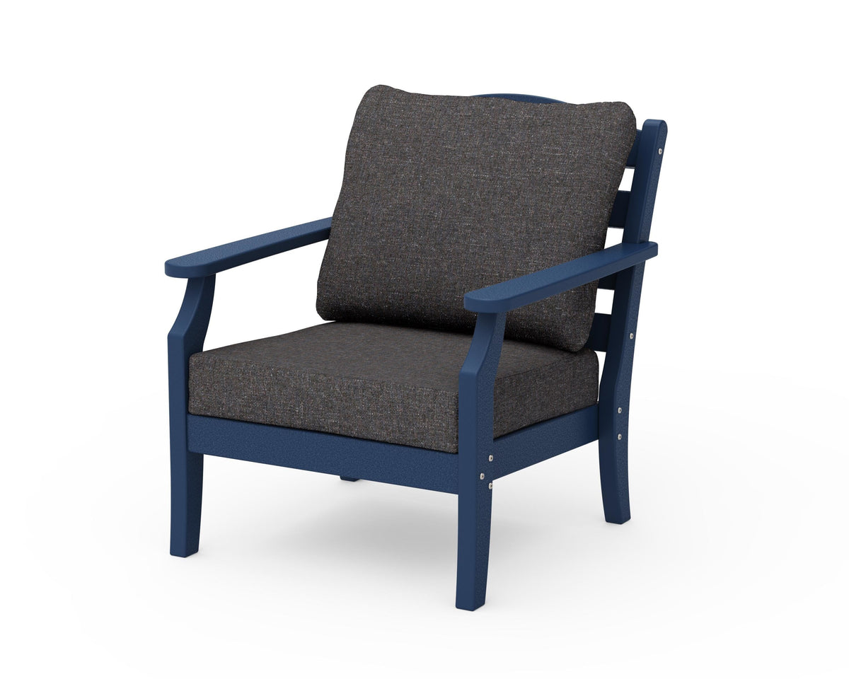 POLYWOOD Savannah Deep Seating Chair in Navy / Ash Charcoal