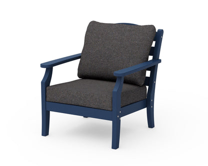 POLYWOOD Savannah Deep Seating Chair in Navy / Ash Charcoal