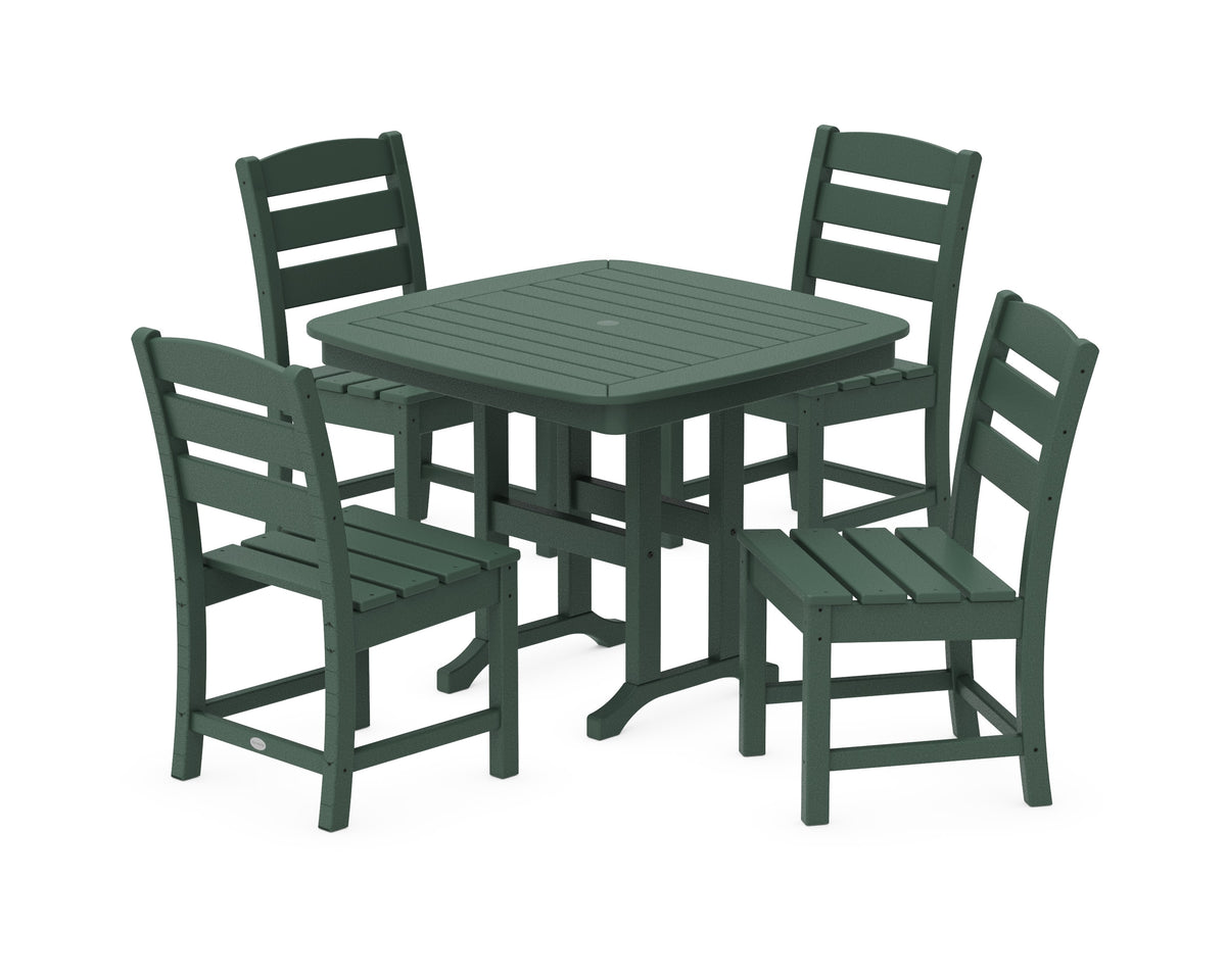 POLYWOOD Lakeside 5-Piece Side Chair Dining Set in Green