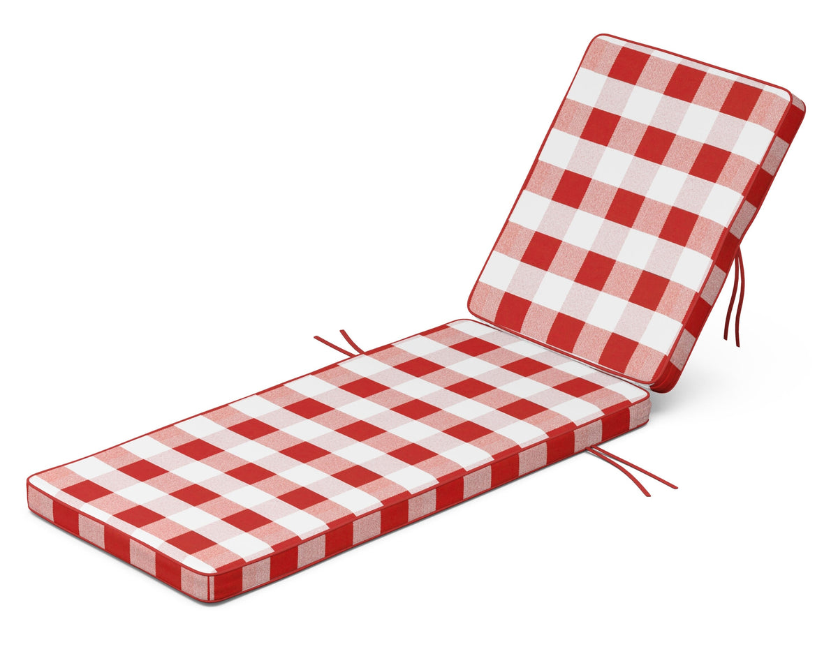 POLYWOOD Acadia Chaise Cushion in Buffalo Plaid Crimson