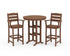 POLYWOOD Lakeside 3-Piece Round Bar Arm Chair Set in Teak