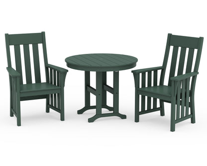 POLYWOOD Acadia 3-Piece Farmhouse Dining Set in Green